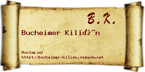 Bucheimer Kilián névjegykártya